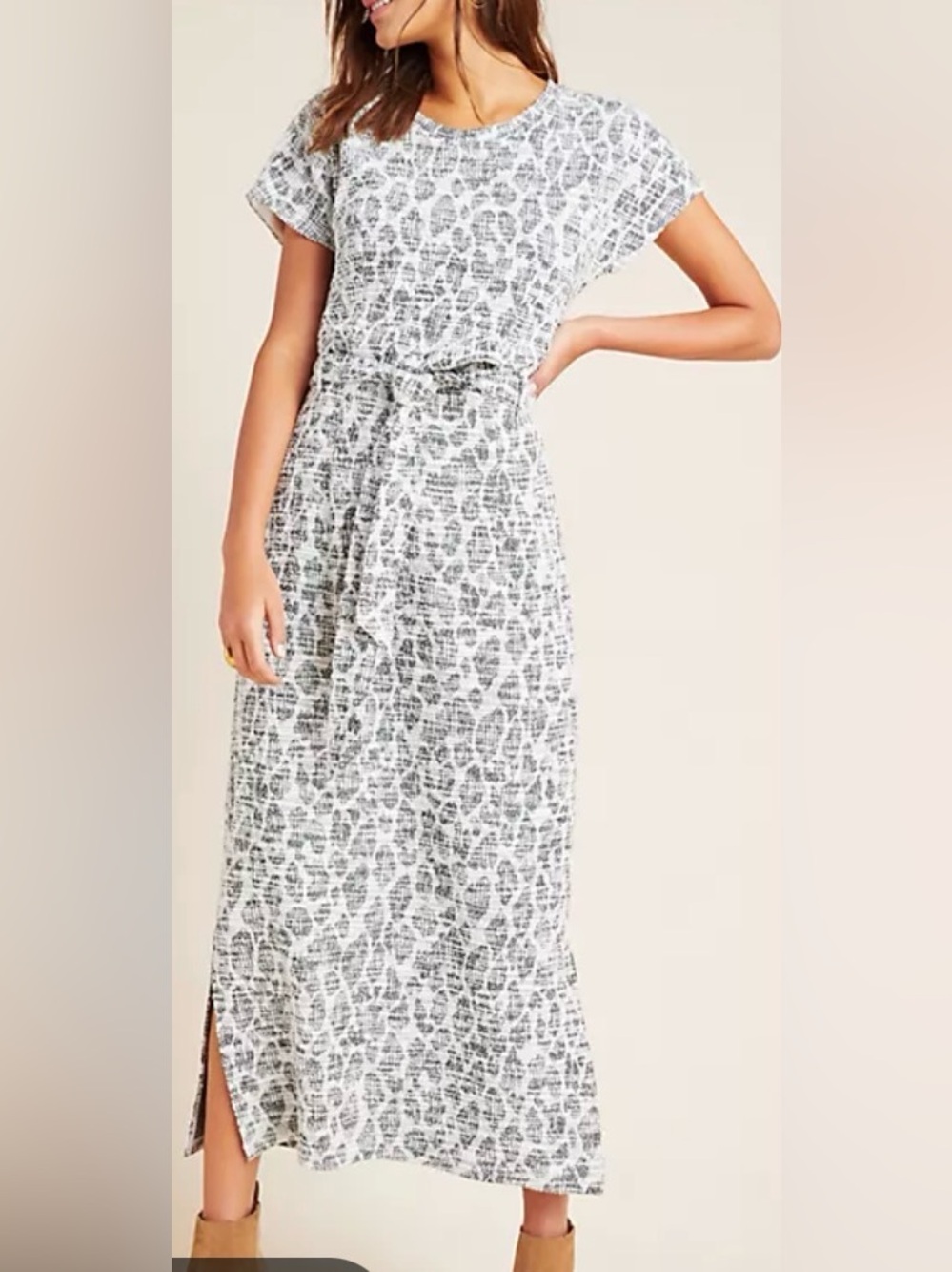 Dolan Left Coast Taleen Textured Midi Dress from Anthropologie, size medium.